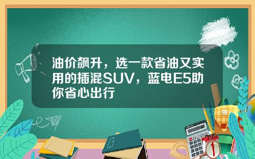 油价飙升，选一款省油又实用的插混SUV，蓝电E5助你省心出行