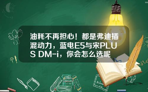 油耗不再担心！都是弗迪插混动力，蓝电E5与宋PLUS DM-i，你会怎么选呢