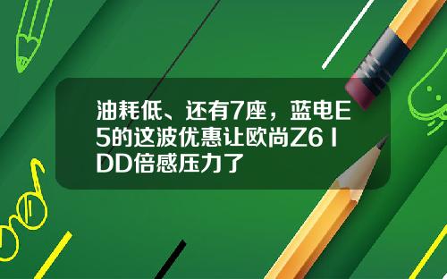 油耗低、还有7座，蓝电E5的这波优惠让欧尚Z6 IDD倍感压力了