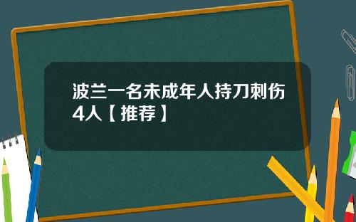 波兰一名未成年人持刀刺伤4人【推荐】