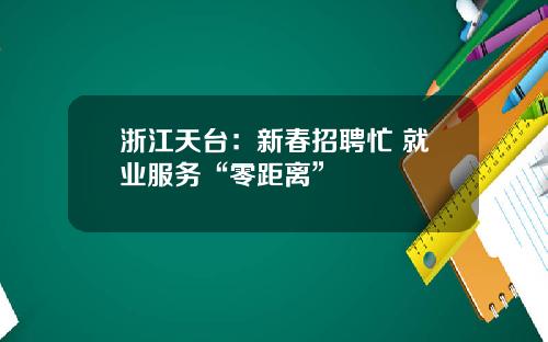 浙江天台：新春招聘忙 就业服务“零距离”