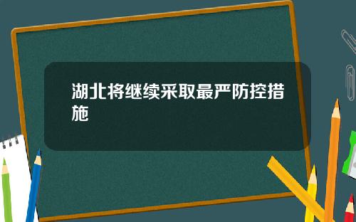 湖北将继续采取最严防控措施