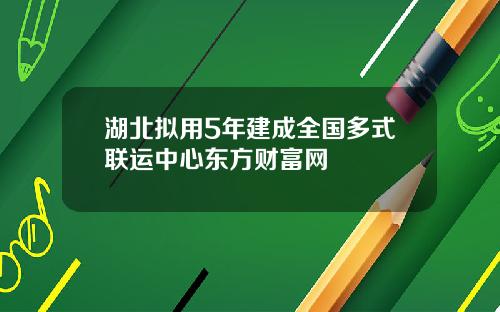 湖北拟用5年建成全国多式联运中心东方财富网