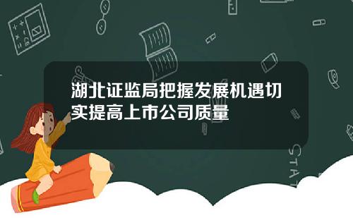 湖北证监局把握发展机遇切实提高上市公司质量