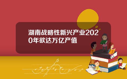 湖南战略性新兴产业2020年欲达万亿产值