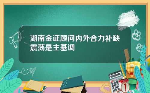 湖南金证顾问内外合力补缺震荡是主基调