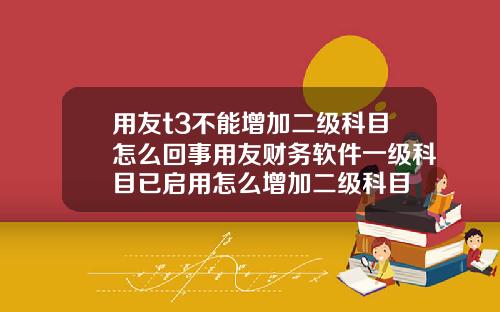 用友t3不能增加二级科目怎么回事用友财务软件一级科目已启用怎么增加二级科目