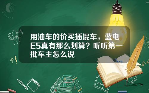 用油车的价买插混车，蓝电E5真有那么划算？听听第一批车主怎么说