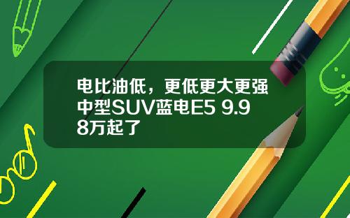 电比油低，更低更大更强 中型SUV蓝电E5 9.98万起了