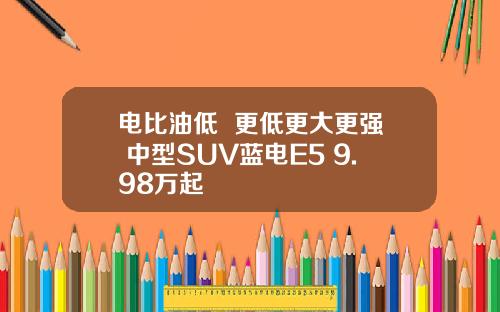 电比油低  更低更大更强 中型SUV蓝电E5 9.98万起