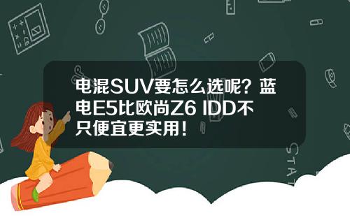 电混SUV要怎么选呢？蓝电E5比欧尚Z6 IDD不只便宜更实用！