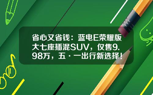 省心又省钱：蓝电E荣耀版大七座插混SUV，仅售9.98万，五·一出行新选择！