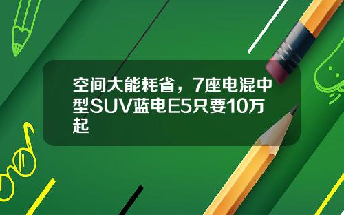空间大能耗省，7座电混中型SUV蓝电E5只要10万起