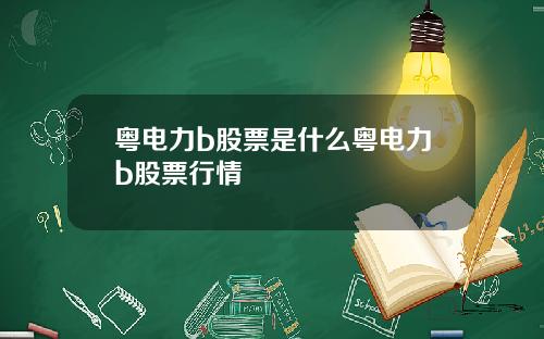 粤电力b股票是什么粤电力b股票行情