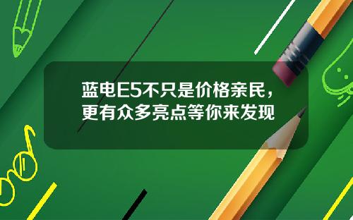 蓝电E5不只是价格亲民，更有众多亮点等你来发现