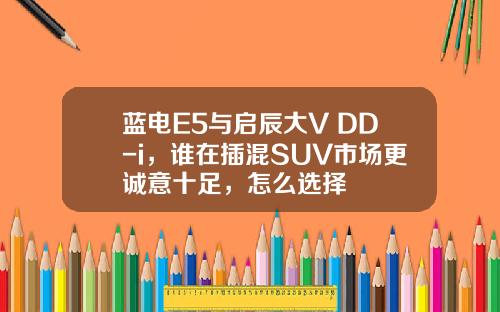 蓝电E5与启辰大V DD-i，谁在插混SUV市场更诚意十足，怎么选择
