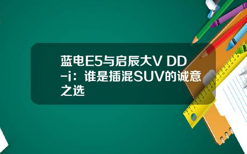 蓝电E5与启辰大V DD-i：谁是插混SUV的诚意之选