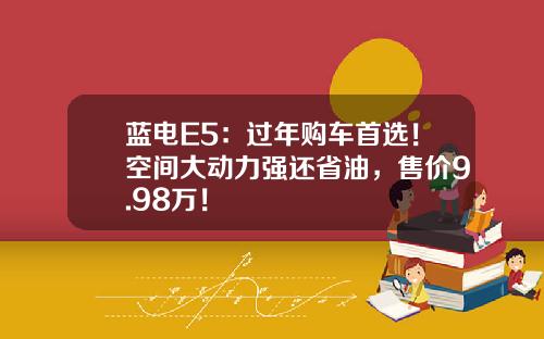 蓝电E5：过年购车首选！空间大动力强还省油，售价9.98万！