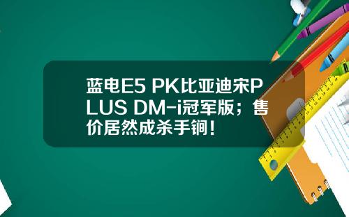 蓝电E5 PK比亚迪宋PLUS DM-i冠军版；售价居然成杀手锏！