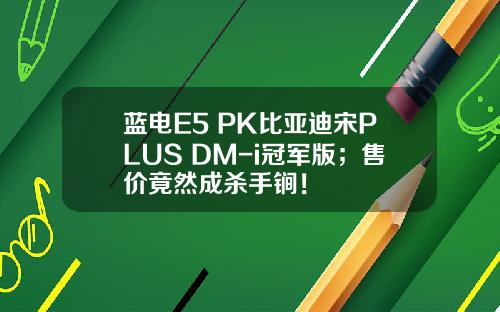 蓝电E5 PK比亚迪宋PLUS DM-i冠军版；售价竟然成杀手锏！