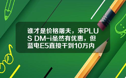 谁才是价格屠夫，宋PLUS DM-i虽然有优惠，但蓝电E5直接干到10万内