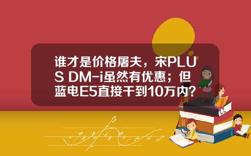 谁才是价格屠夫，宋PLUS DM-i虽然有优惠；但蓝电E5直接干到10万内？