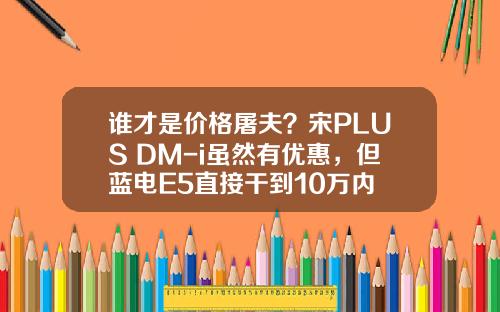 谁才是价格屠夫？宋PLUS DM-i虽然有优惠，但蓝电E5直接干到10万内