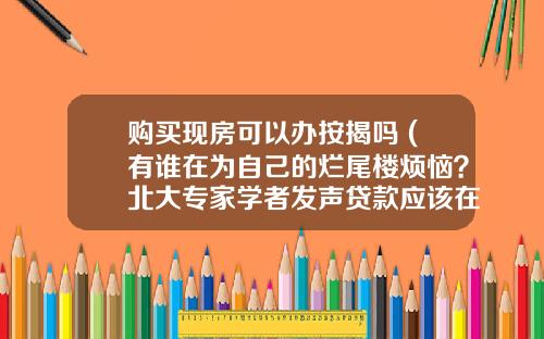 购买现房可以办按揭吗 (有谁在为自己的烂尾楼烦恼？北大专家学者发声贷款应该在交房时办)