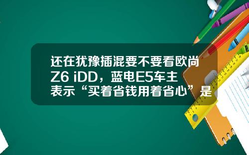 还在犹豫插混要不要看欧尚Z6 iDD，蓝电E5车主表示“买着省钱用着省心”是王道