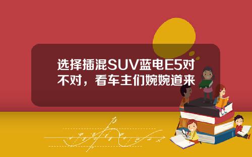 选择插混SUV蓝电E5对不对，看车主们婉婉道来