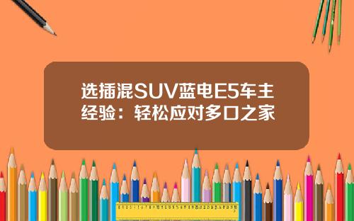 选插混SUV蓝电E5车主经验：轻松应对多口之家
