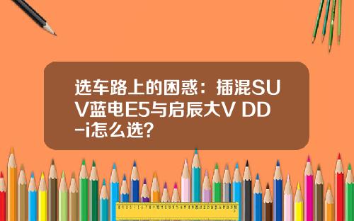 选车路上的困惑：插混SUV蓝电E5与启辰大V DD-i怎么选？