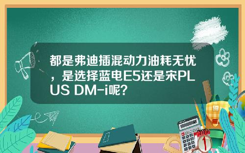 都是弗迪插混动力油耗无忧，是选择蓝电E5还是宋PLUS DM-i呢？
