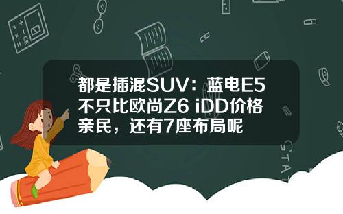 都是插混SUV：蓝电E5不只比欧尚Z6 iDD价格亲民，还有7座布局呢