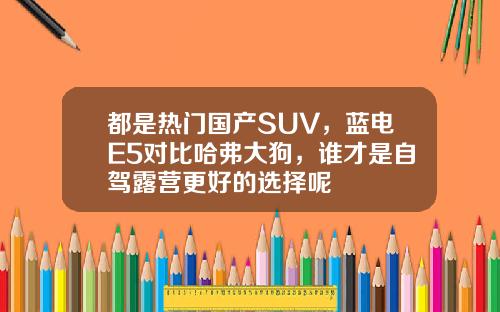 都是热门国产SUV，蓝电E5对比哈弗大狗，谁才是自驾露营更好的选择呢
