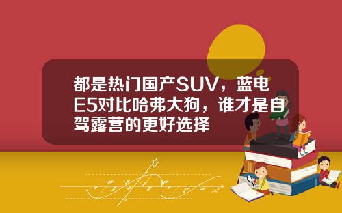 都是热门国产SUV，蓝电E5对比哈弗大狗，谁才是自驾露营的更好选择