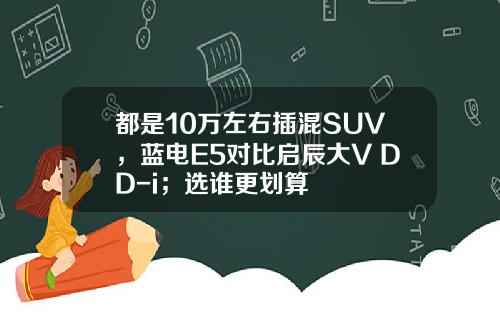 都是10万左右插混SUV，蓝电E5对比启辰大V DD-i；选谁更划算