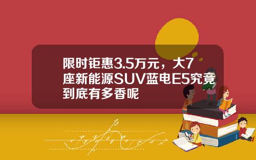 限时钜惠3.5万元，大7座新能源SUV蓝电E5究竟到底有多香呢