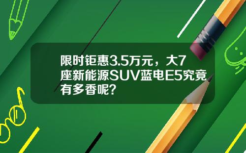 限时钜惠3.5万元，大7座新能源SUV蓝电E5究竟有多香呢？