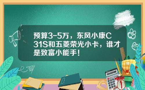 预算3-5万，东风小康C31S和五菱荣光小卡，谁才是致富小能手！
