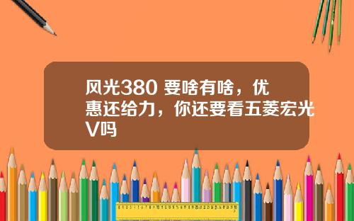 风光380 要啥有啥，优惠还给力，你还要看五菱宏光V吗