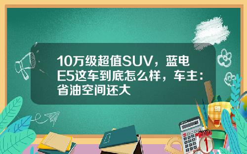 10万级超值SUV，蓝电E5这车到底怎么样，车主：省油空间还大
