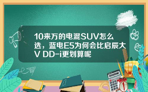 10来万的电混SUV怎么选，蓝电E5为何会比启辰大V DD-i更划算呢
