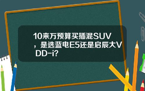 10来万预算买插混SUV，是选蓝电E5还是启辰大V DD-i？
