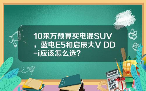 10来万预算买电混SUV，蓝电E5和启辰大V DD-i应该怎么选？