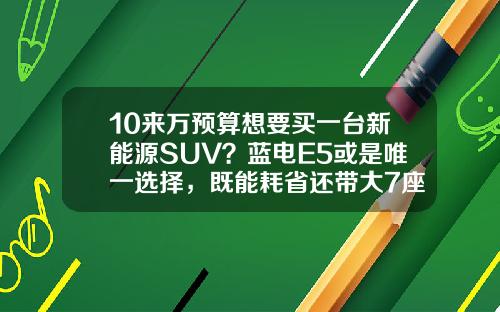 10来万预算想要买一台新能源SUV？蓝电E5或是唯一选择，既能耗省还带大7座！