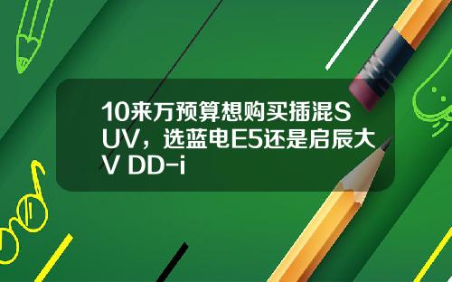 10来万预算想购买插混SUV，选蓝电E5还是启辰大V DD-i