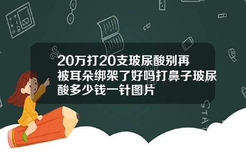 20万打20支玻尿酸别再被耳朵绑架了好吗打鼻子玻尿酸多少钱一针图片