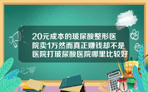 20元成本的玻尿酸整形医院卖1万然而真正赚钱却不是医院打玻尿酸医院哪里比较好