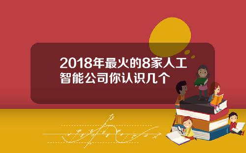 2018年最火的8家人工智能公司你认识几个